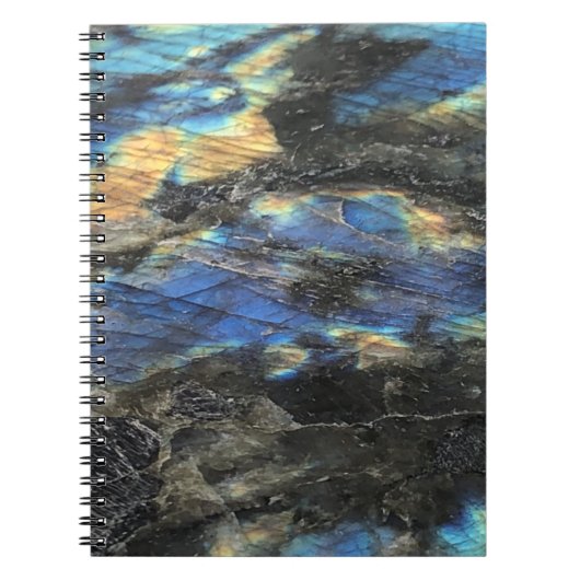 トレンディーエレガントシックラブラドーライトクリスタルストーン ノートブック (正面)