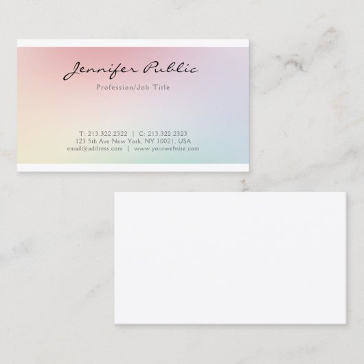 トレンディーエレガントシモダンックデザインプロフェッショナル 名刺 (正面/裏面)