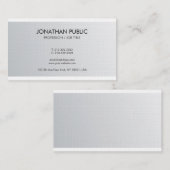 トレンディーエレガントシルバールックスプレミアムリネン 名刺 (正面/裏面)