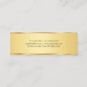 トレンディーエレガントシンプル金ゴールドプロフェッショナルテンプレート スキニー名刺 (裏面)