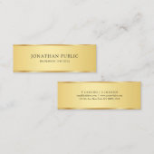 トレンディーエレガントシンプル金ゴールドプロフェッショナルテンプレート スキニー名刺 (正面/裏面)