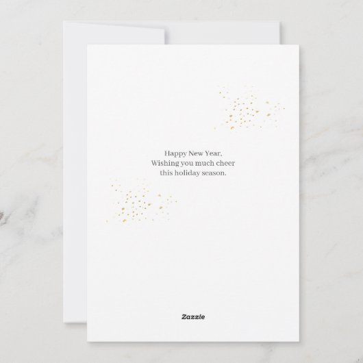 トレンディーエレガントスクリプトHappy New Year One Photo シーズンカード (裏面)