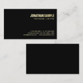 トレンディーエレガントデザインプレーンブラック金ゴールドラグジュアリーシルク 名刺 (正面/裏面)