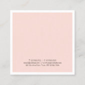 トレンディーエレガントデザイン赤面ピンクラグジュアリー スクエア名刺 (裏面)
