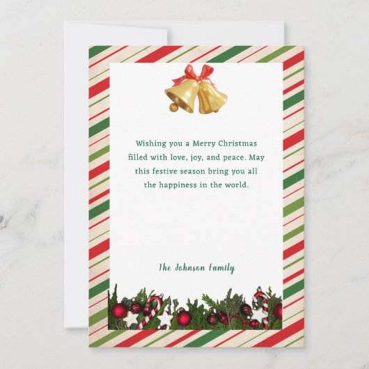 トレンディーエレガントノンフォトメリークリスマス シーズンカード (正面)