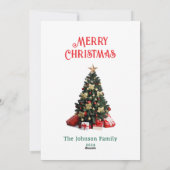 トレンディーエレガントノンフォトメリークリスマス シーズンカード (裏面)