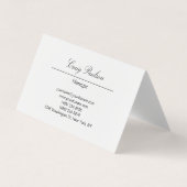 トレンディーエレガントハンド書のホワイト名刺 名刺 (正面)