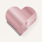 トレンディーエレガントバラ金ゴールドテンプレートモノグラムモダン ノートブック (正面)