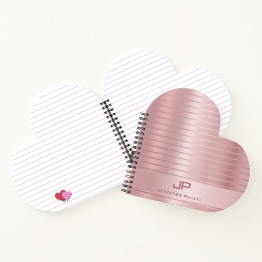 トレンディーエレガントバラ金ゴールドテンプレートモノグラムモダン ノートブック (内部)