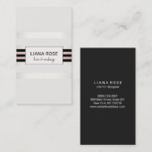 トレンディーエレガントバラ金ゴールドブラックストライプ美しい 名刺 (正面/裏面)