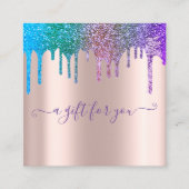 トレンディーエレガントバラ金ゴールド、レインボーグリッタードリップ 割引カード (正面)