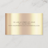 トレンディーエレガントバラ金ゴールド、金ゴールドサークル蓮 名刺 (裏面)