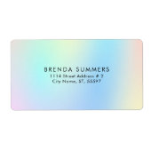 トレンディーエレガントパステルカラー虹色バックグラウンド ラベル (正面)