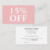 トレンディーエレガントパステルピンクモダンク 割引カード (正面/裏面)