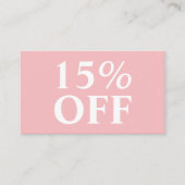 トレンディーエレガントパステルピンクモダンク 割引カード (正面)