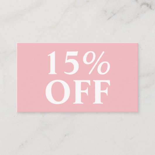 トレンディーエレガントパステルピンクモダンク 割引カード (正面)