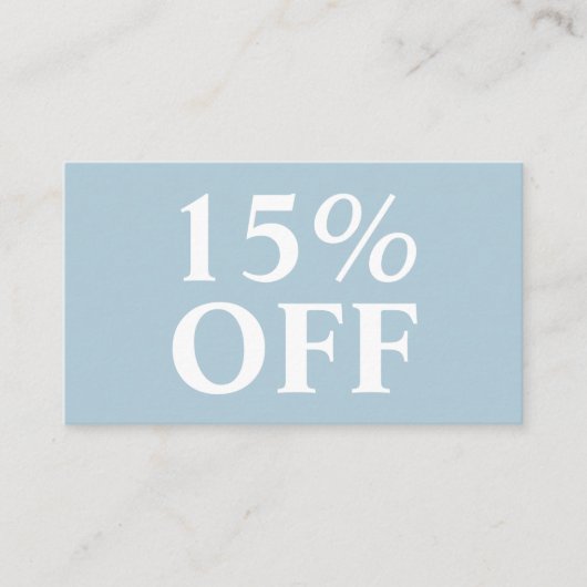 トレンディーエレガントパステルブルーモダンディスカウントカード 割引カード (正面)