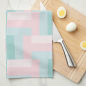 トレンディーエレガントピンクブルーグリーンパステルカラー キッチンタオル (四つ折り)