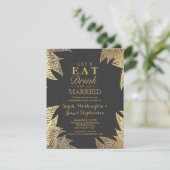 トレンディーエレガントフェイク描リーフパターン 招待状 (スタンド正面)