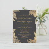 トレンディーエレガントフェイク描リーフパターン 招待状 (スタンド正面)