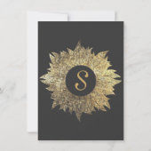 トレンディーエレガントフェイク描リーフパターン 招待状 (裏面)