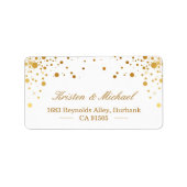 トレンディーエレガントフェイク金ゴールドグラム紙吹雪ドット ラベル (正面)