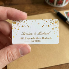 トレンディーエレガントフェイク金ゴールドグラム紙吹雪ドット ラベル