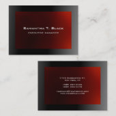 トレンディーエレガントブラックグレーレッドエグゼクティブマネージャ 名刺 (正面/裏面)