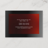 トレンディーエレガントブラックグレーレッドエグゼクティブマネージャ 名刺 (裏面)