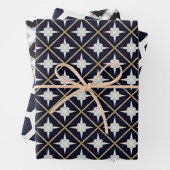 トレンディーエレガントブラック金ゴールドとホワイトラグジュアリー ラッピングペーパーシート (インサイチュ)