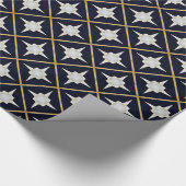 トレンディーエレガントブラック金ゴールドとホワイトラグジュアリー ラッピングペーパー (角)