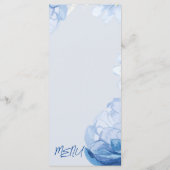 トレンディーエレガントブルーかわいらしフローラ結婚披露宴 メニュー (裏面)