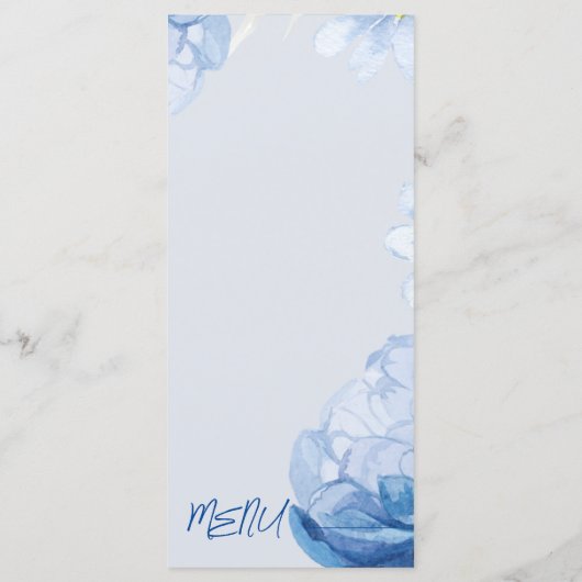 トレンディーエレガントブルーかわいらしフローラ結婚披露宴 メニュー (裏面)