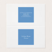 トレンディーエレガントプレーンシンプルミニマリストブルー白 名刺 (外部フラット)