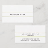 トレンディーエレガントプレーン金ゴールドホワイトミニマリスト 名刺 (正面/裏面)