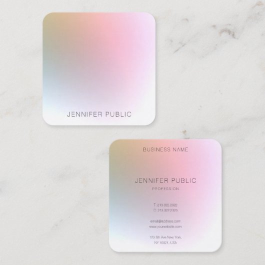 トレンディーエレガントプロフェッショナルモダンデザイン スクエア名刺 (正面/裏面)