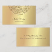 トレンディーエレガントプロフェッショナル、金ゴールドドット 名刺 (正面/裏面)