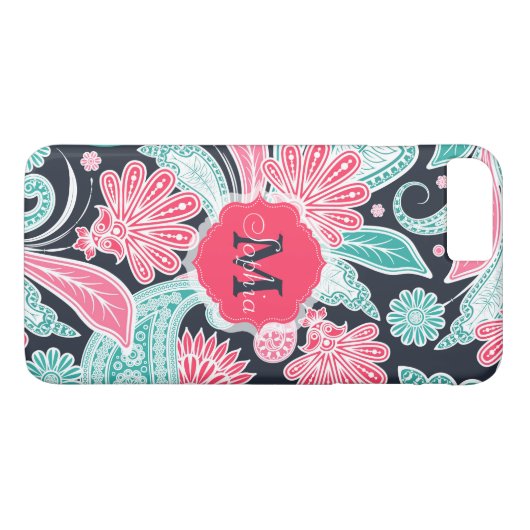 トレンディーエレガントペイズリー花柄イラストレーション Case-Mate iPhoneケース (裏面(横))