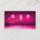 トレンディーエレガントホットピンク金ゴールドガーリーバラハイグリッター 名刺 (正面)