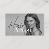 トレンディーエレガントホワイトヘアスタイリスト写真QRコード 名刺 (正面)