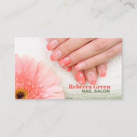 トレンディーエレガントマニキュリストネイルアーティストネイルサロン 名刺 (正面)