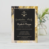 トレンディーエレガントマーブルロースクール卒業パーティー 招待状 (スタンド正面)