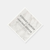トレンディーエレガントマーブル結婚ズお祝い スタンダードカクテルナプキン (角)