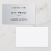 トレンディーエレガントミニマルデザインシルバールックプレーン 名刺 (正面/裏面)