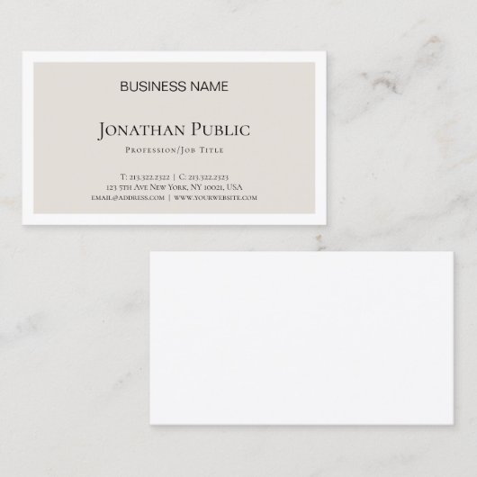 トレンディーエレガントミニマルデザインプモダンライナラグジュアリー 名刺 (正面/裏面)