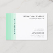 トレンディーエレガントミントグリーンホワイトモダンシンプル 名刺 (正面)