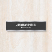 トレンディーエレガントモダンテンプレートブラック&シルバー サインプレート (正面)