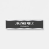 トレンディーエレガントモダンテンプレートブラック&シルバー サインプレート (正面)