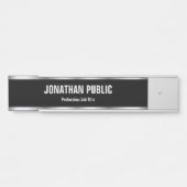 トレンディーエレガントモダンテンプレートブラック&シルバー サインプレート (正面)