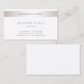 トレンディーエレガントモダンデザインシルバープレーン 名刺 (正面/裏面)
